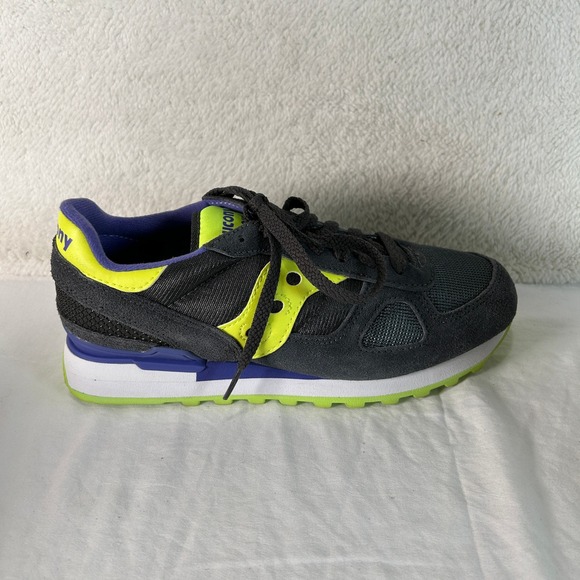 Saucony Shadow 5000 Mens Shoes Dark Grey Neon Yellow Athletic Sneakers Size 9 - Picture 5 of 15